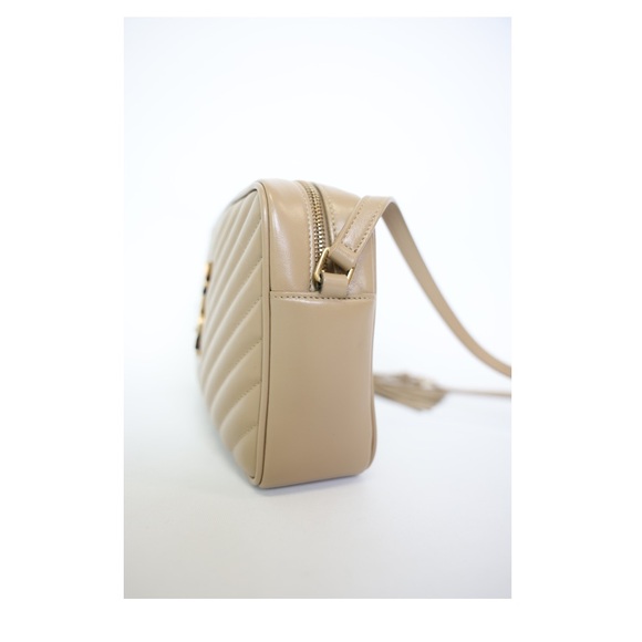 Saint Laurent Lou Camera Bag Small, Beige Leather With Gold Hardware - Picture 2 of 12